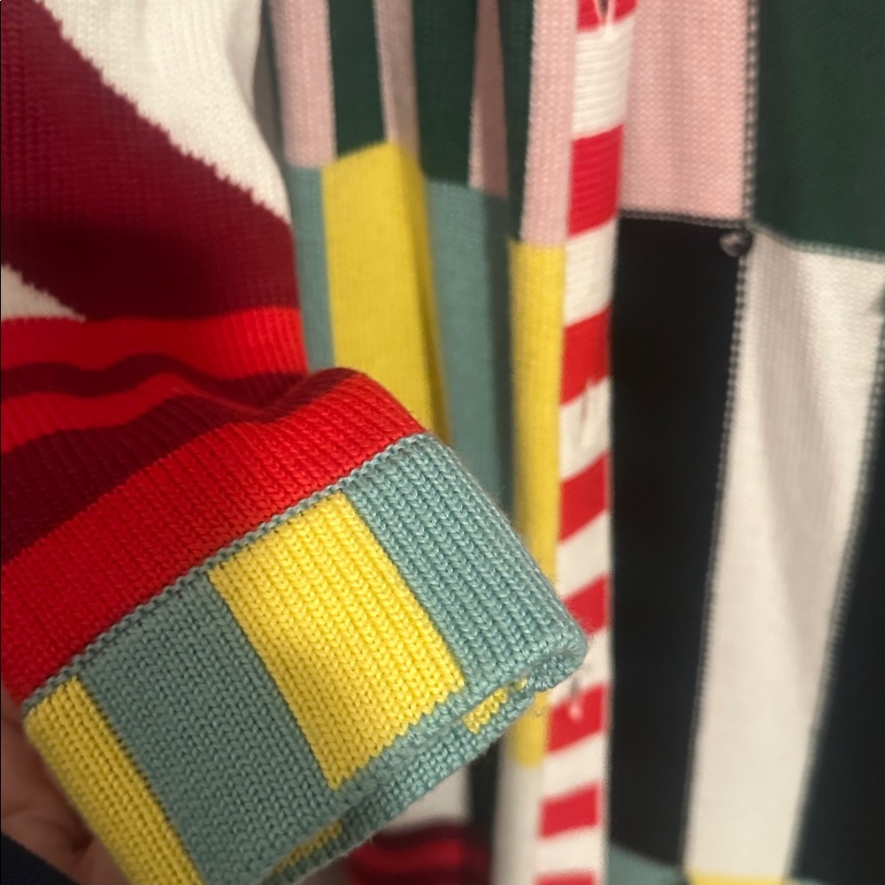 Alice + Olivia XS Women’s Bradford striped-intarsia wool cardigan - Picture 5 of 6
